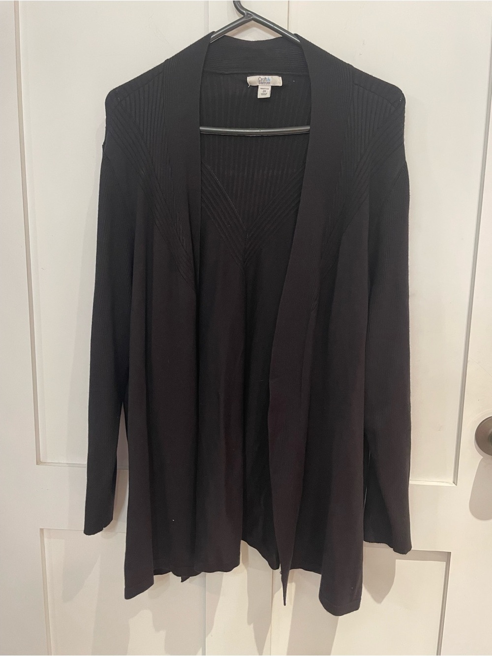 Croft &Barrow Black Open-Front Women's Cardigan Sweater Womens 2X